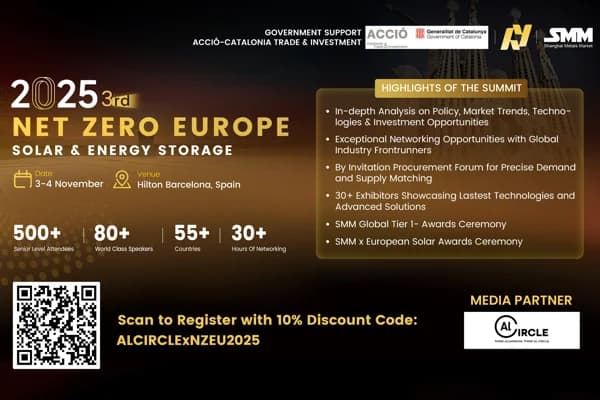 The 3rd Net Zero Europe - Solar & Energy Storage Summit 2025 will kick off in Barcelona