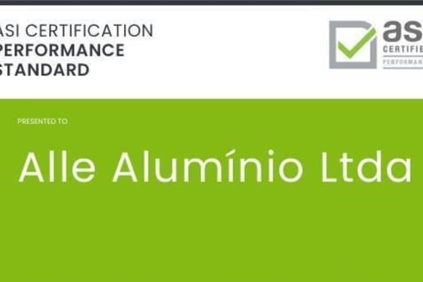 ASI certifies Alle Aluminio Ltda against Performance Standard Certification for world-class recycled aluminium production