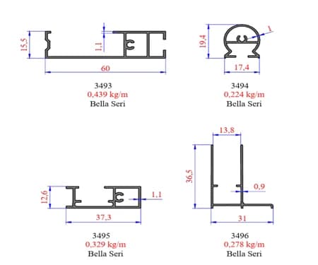 Aluminium Shower Cabin Profile