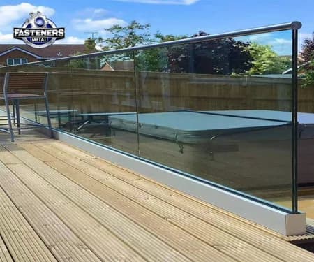 Modern design outdoor balcony Aluminium u channel glass railing