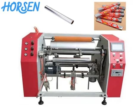 2 Shafts Semi-auto Aluminium Foil Rewinding Machine
