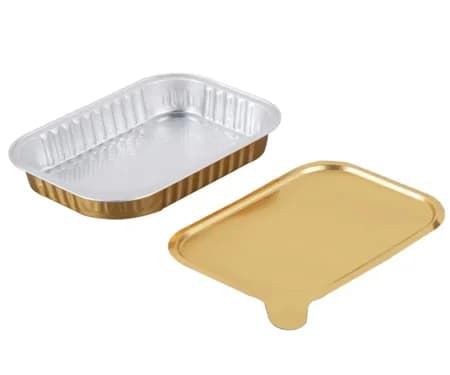 Golden Color Printed Heavy Duty Aluminium Foil Food Container