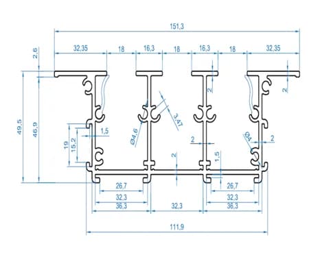 Aluminium Ventilation and Cooling Profile