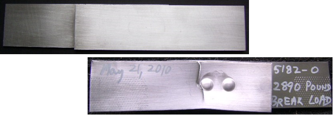 The cosmetic outer surface of a typical FMRWTM welded sheet
