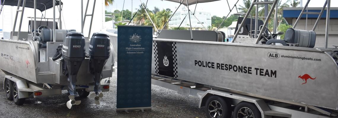 Australian Government hands over two new aluminium fast boats to the Royal Soloman Islands Police Force