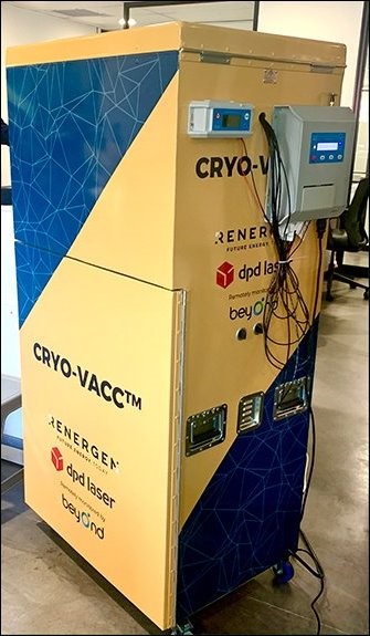Renergen displays Covid-19 vaccine transport solution Cryo-Vacc,