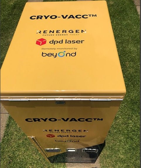 Renergen displays Covid-19 vaccine transport solution Cryo-Vacc,