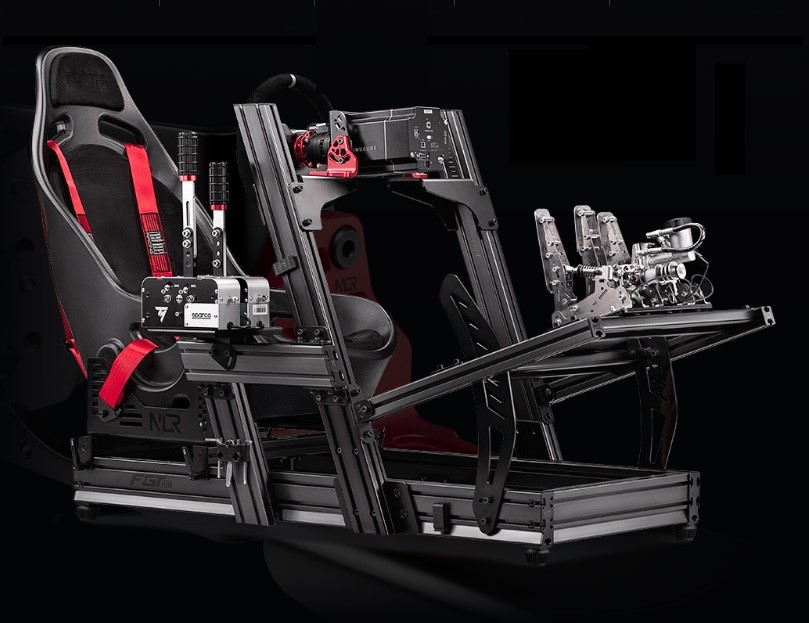 Aluminium featured GTElite sim racing cockpit ensures peripheral flexibility