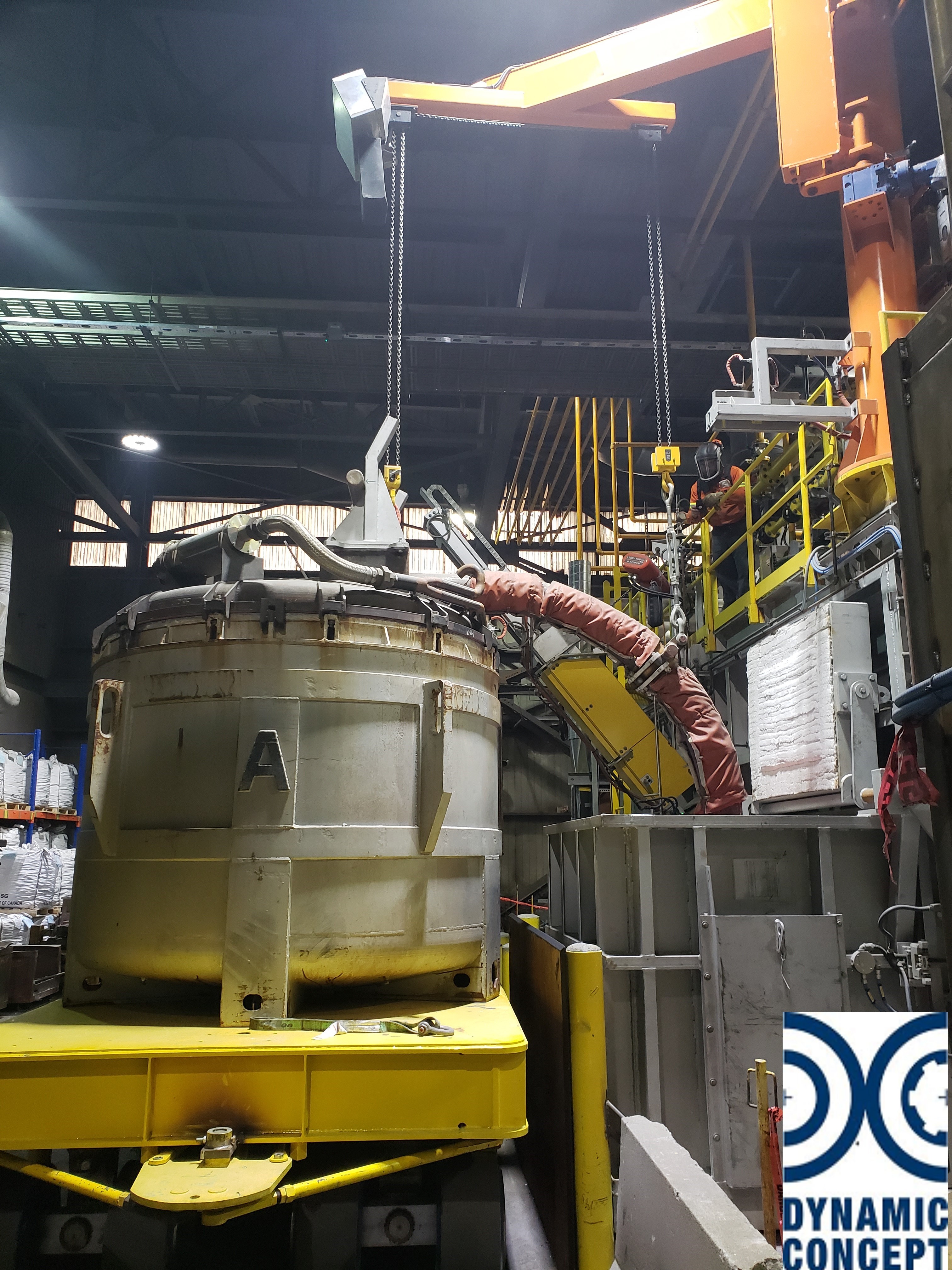 DYNAFAST DYNAMIC CONCEPT FURNACE TO CRUCIBLE METAL TRANSFER SIPHONING SYSTEM