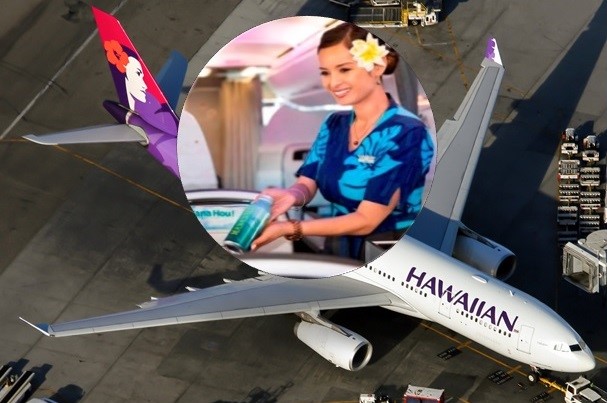 Hawaiian Airlines on-boards recyclable aluminium water bottles replacing plastic in partnership with Mananalu