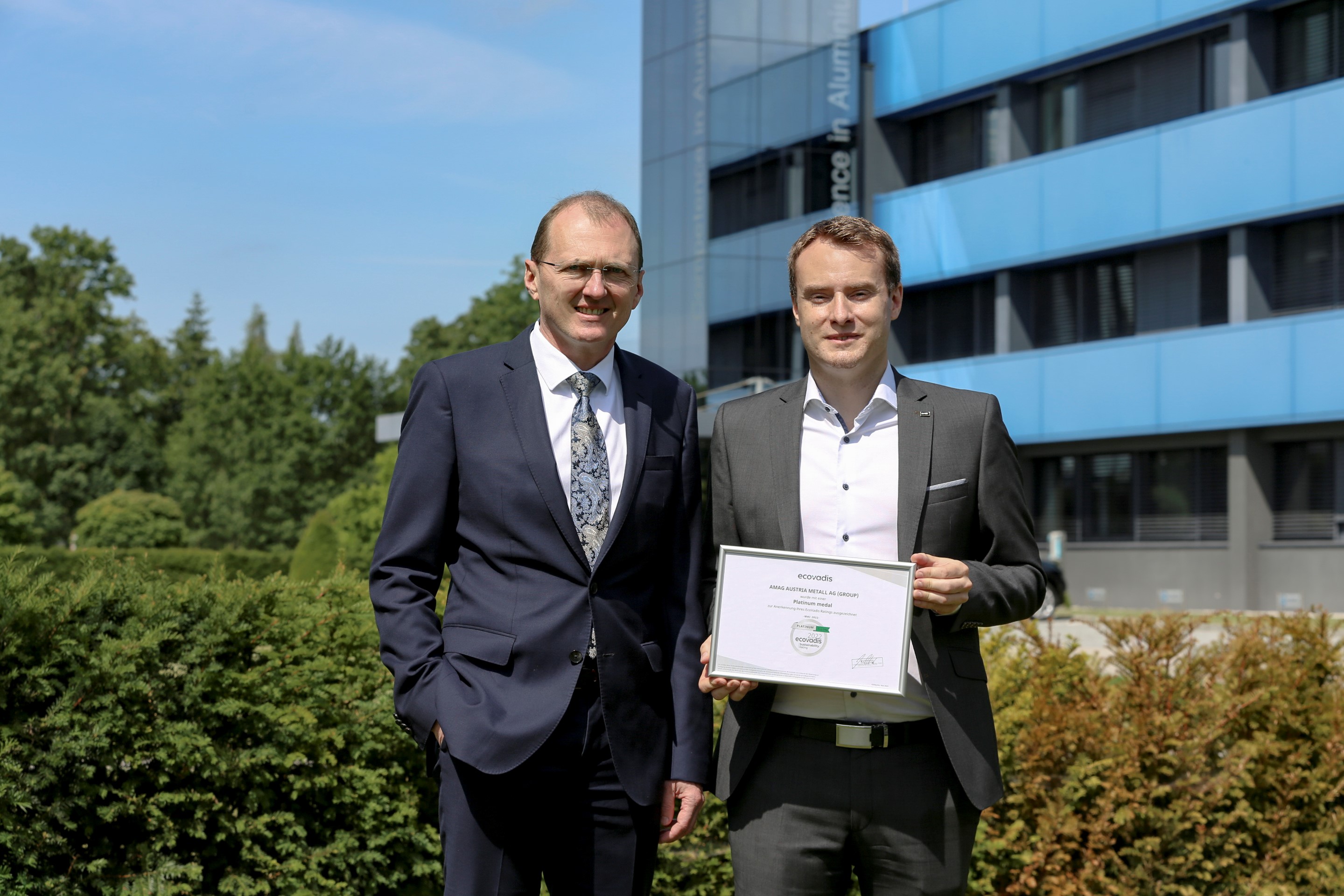 EcoVadis awards AMAG with the Platinum medal for its sustainability efforts