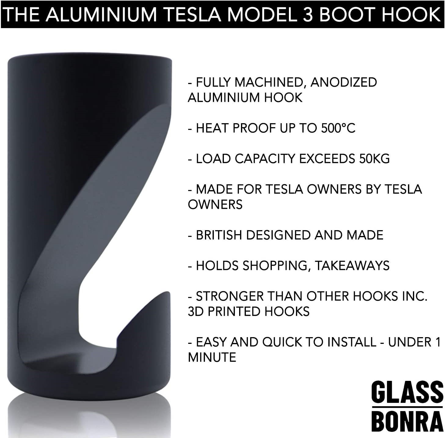Glass Bonra unveils secret aluminium boot hooks specialised for Tesla Model 3 cars , Alcircle News