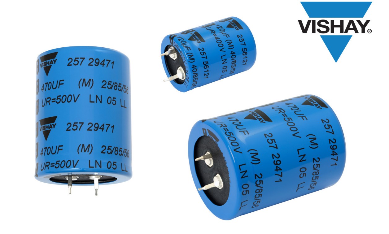Vishay Intertechnology enhances its snap-in power aluminium capacitators with higher rated voltage