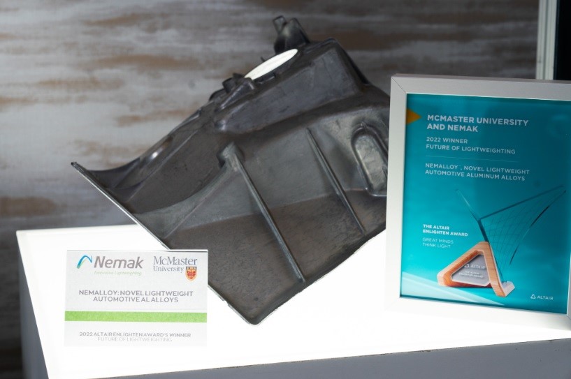 Nemalloy, a new class of lightweight automotive aluminium alloy bags the prestigious ‘Altair Enlighten Award 2022’