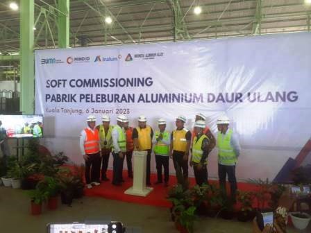 Mind ID witnessed the soft-commissioning of Indonesia Aluminium Alloy recycling plant