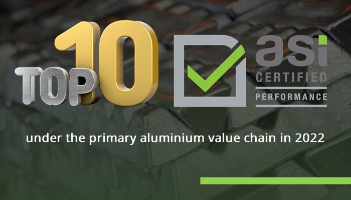 Top 10 ASI certifications under the Primary aluminium value chain in 2022