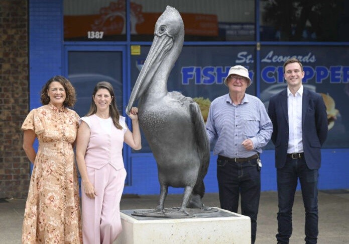 St Leonards installs aluminium pelican statue as a part of town renovation, Alcircle News