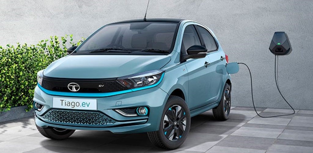 Prototype of Tata Tiago EV with aluminium-air batteries displayed at Auto Expo India 2023