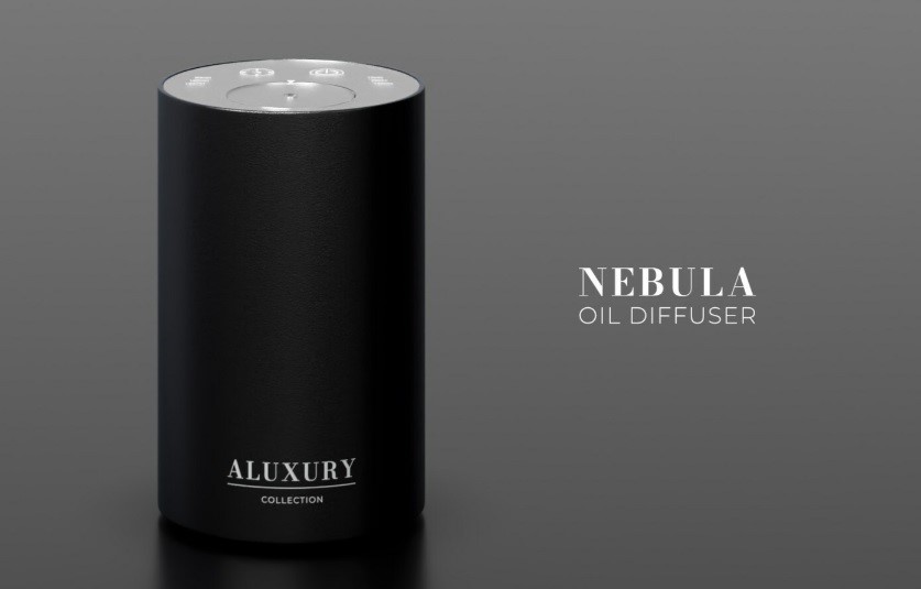 Aluxury’s Nebula Waterless Oil Diffuser sports black aluminium finished body 