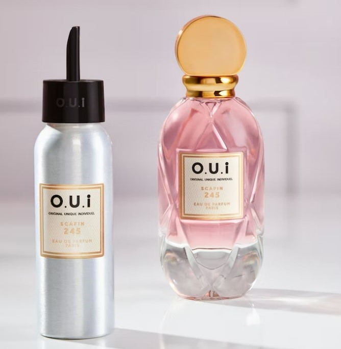 Eaux de parfum refills from O.U.i in recyclable aluminium bottles