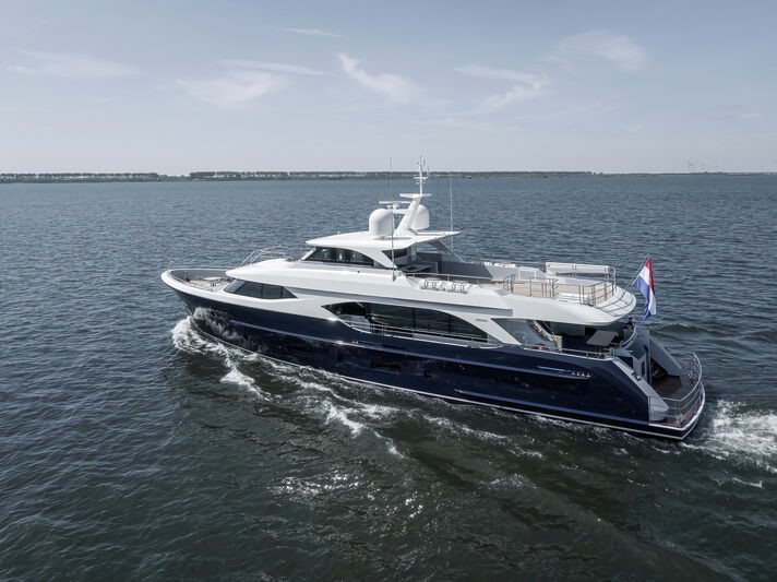Moonen 110, the aluminium-built superyacht completes its first week of sea trials