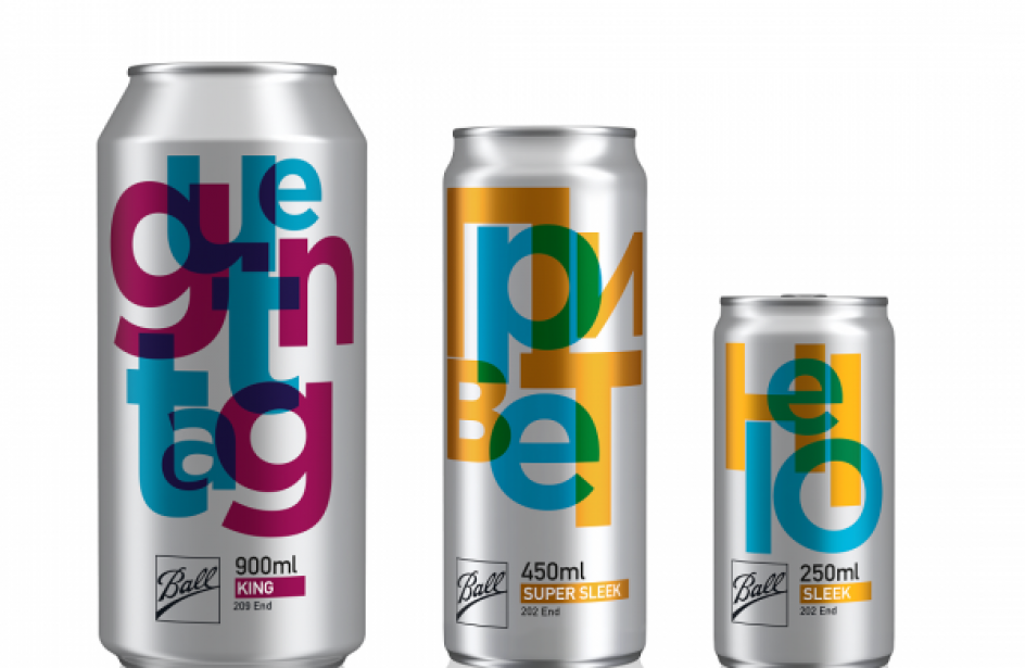 Ball’s aluminium can and bottle portfolio in display at Live