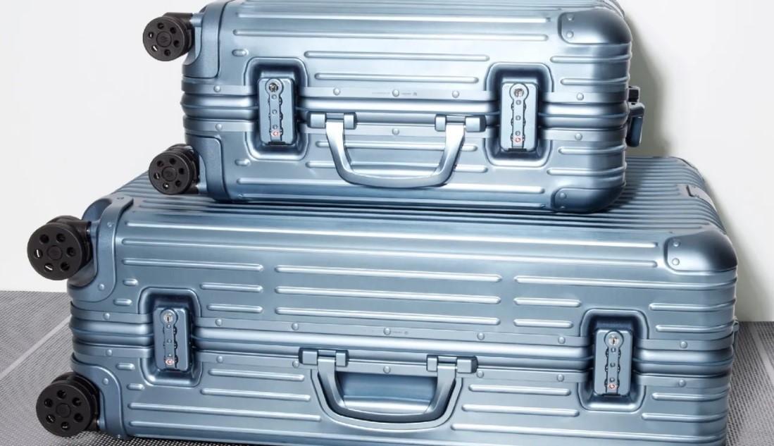 Rimowa’s Arctic Blue collection mimics ocean waves with its iconic aluminium grooves