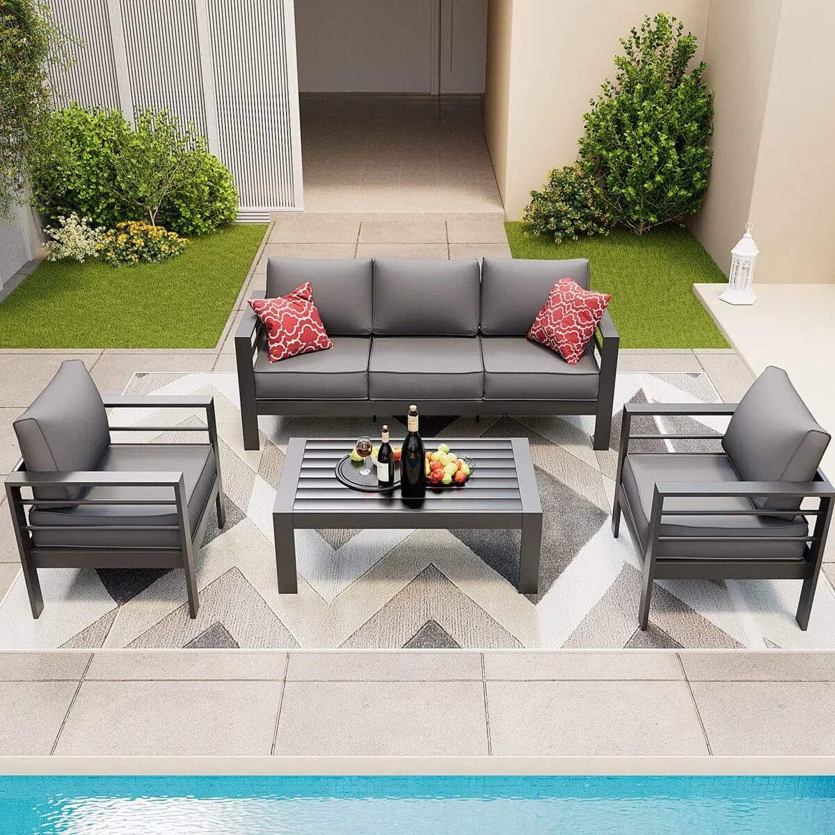 Elevating Outdoor Aesthetics: The Amopatio 6-Piece Aluminum Patio Furniture Set