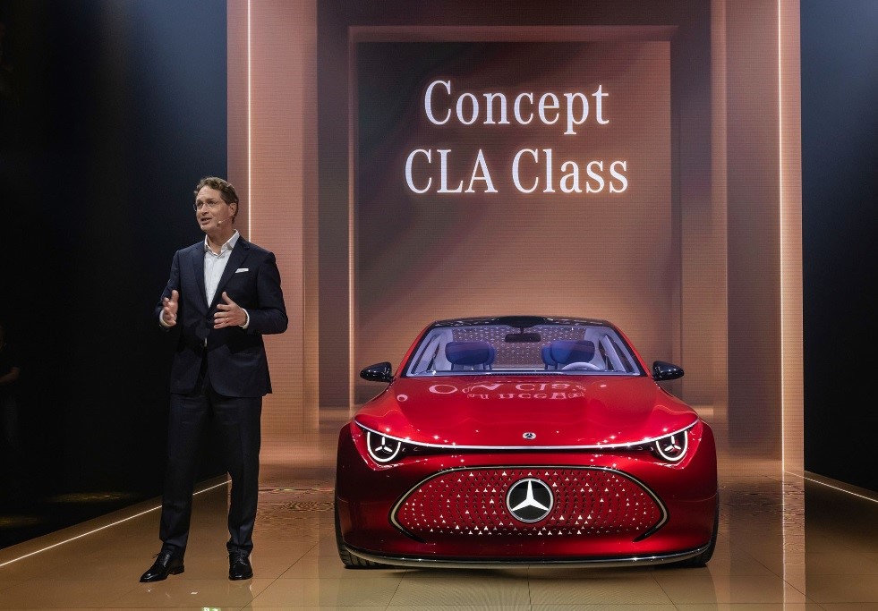Mercedes unveils the first look of its Concept CLA Class EV featuring CO2-reduced aluminium components