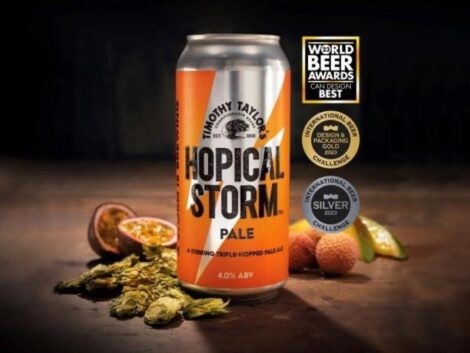 Timothy Taylor's Hopical Storm aluminium cans bag the World's Best Can Design Award 2023
