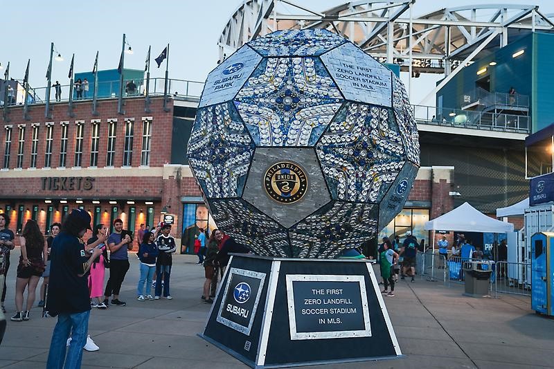 Subaru and TerraCycle jointly reveal a recycled artwork outside the Subaru Park Stadium  