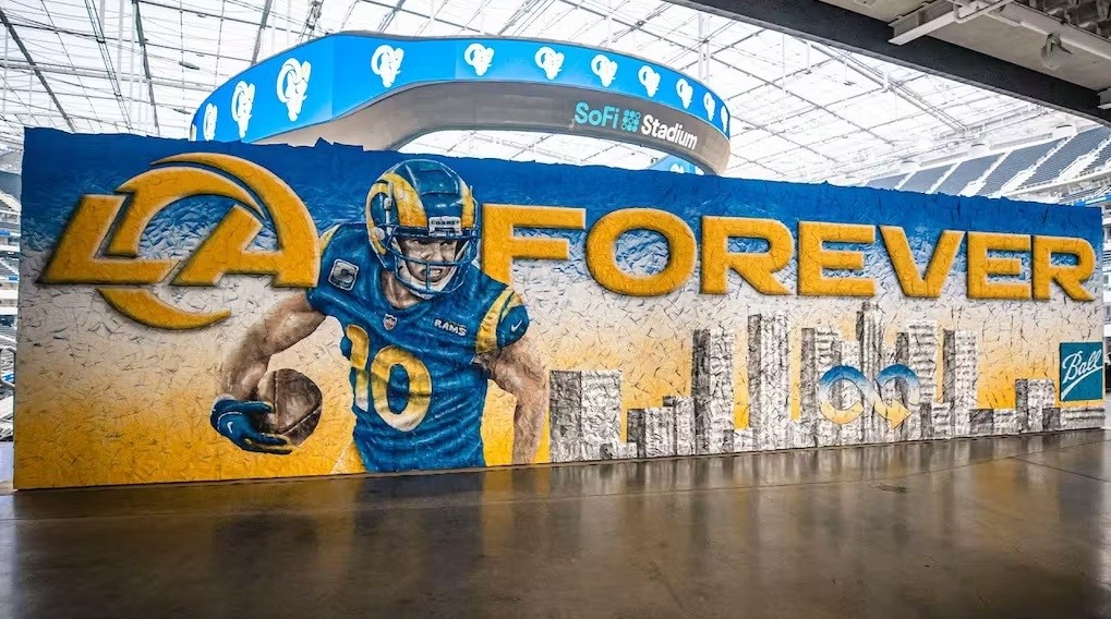 Ball joins Los Angeles Rams and SoFi Stadium to promote recycling drives through school students 