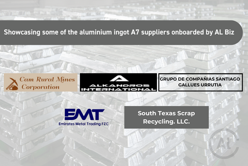 Showcasing some of the aluminium ingot A7 suppliers onboarded by AL Biz