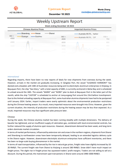 AZ Global Weekly Upstream Report