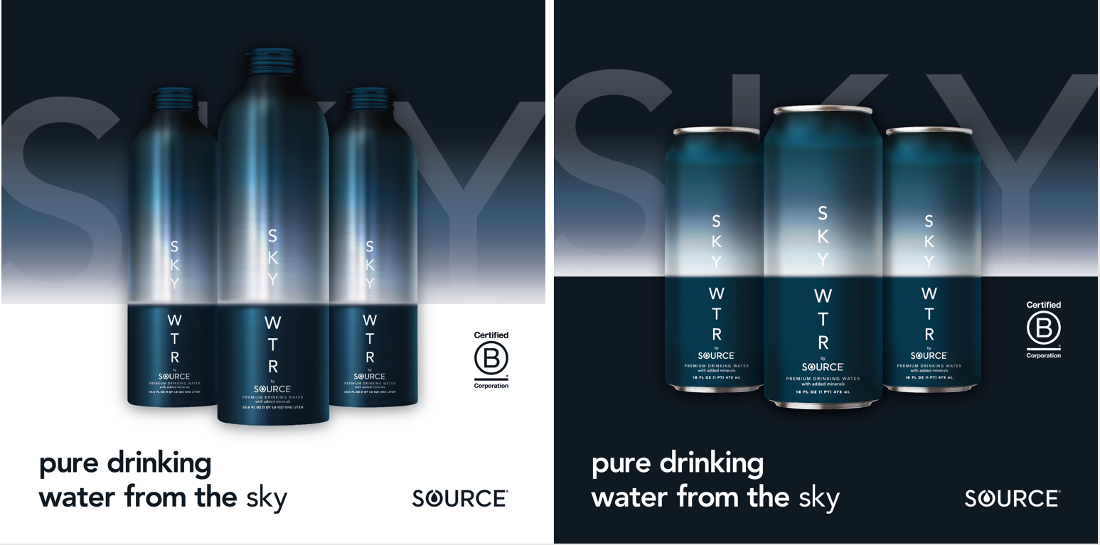 SOURCGlobal introduces SKY WTR, aluminium bottled water powered by sun and air