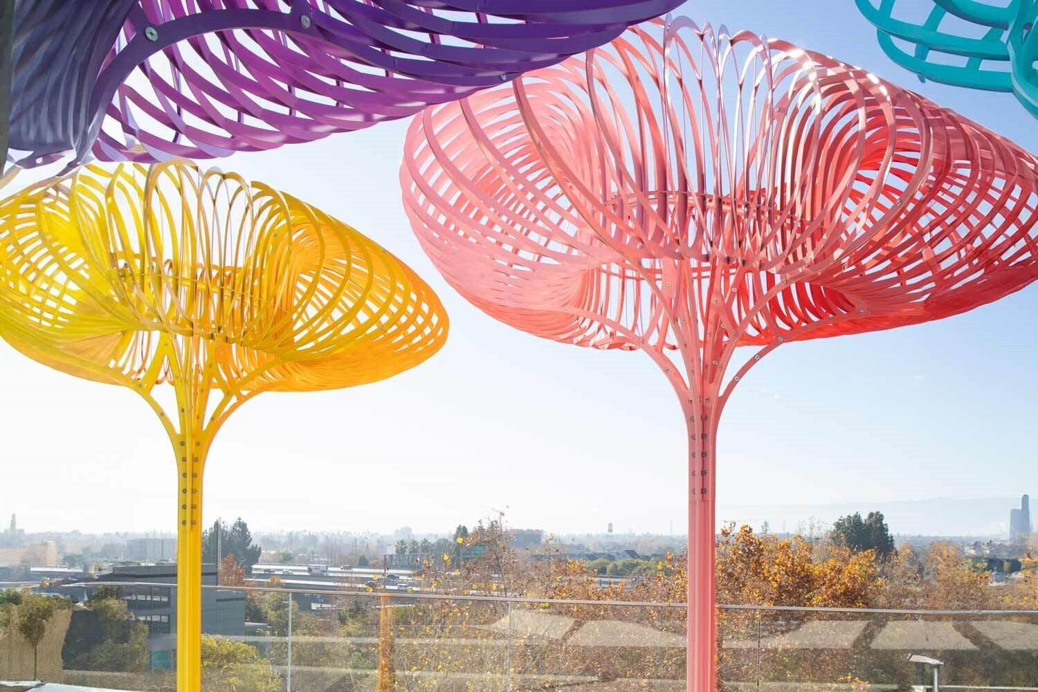 Adobe’s San José headquarters gets a creative makeover with colourful aluminium trees