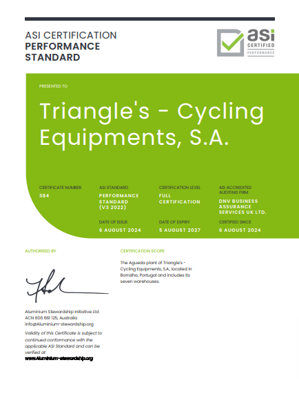 ASI accredits Triangle’s – Cycling Equipments with the Performance Standard V3 (2022) certification