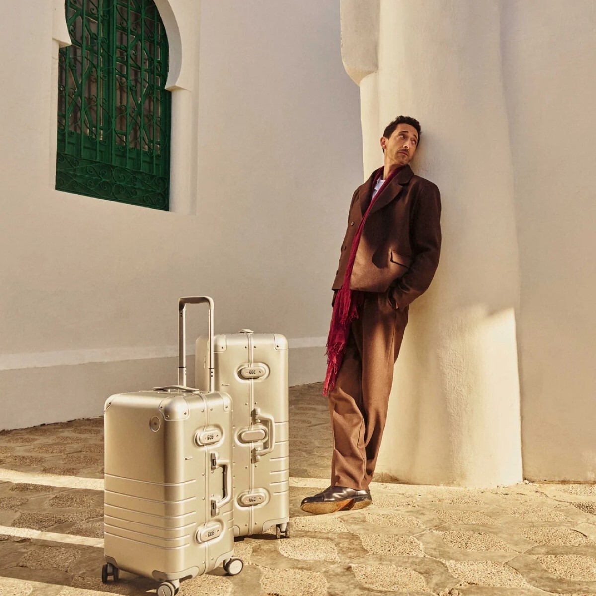 Monos redefines travel with all-aluminium luggage starring Adrien Brody