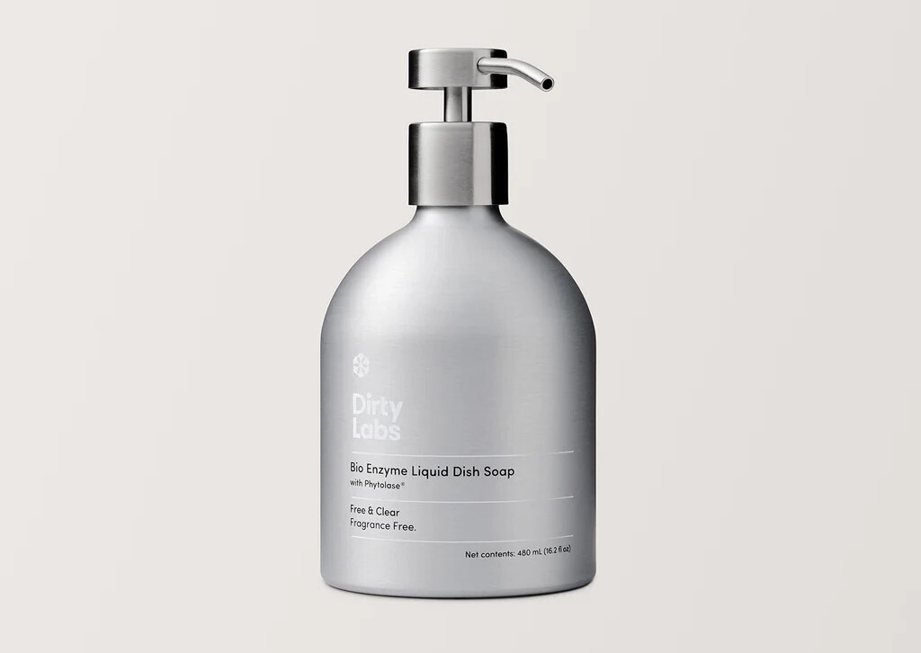 Dirty Labs promotes new bio-enzyme liquid dish soap in sustainable aluminium bottles