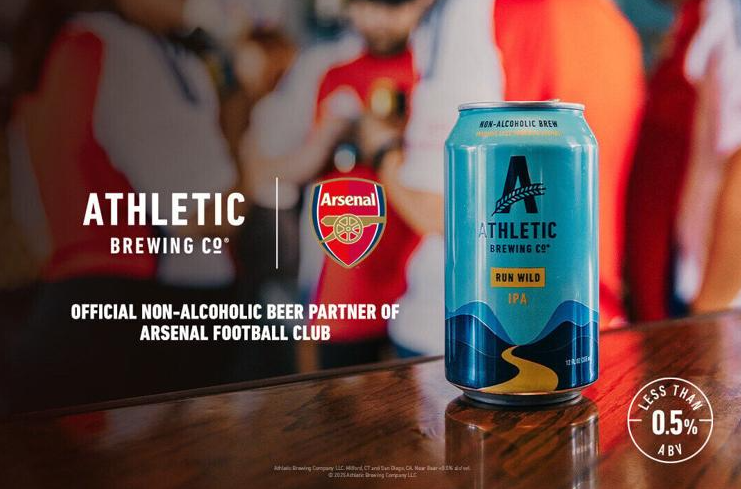 Arsenal & Athletic Brewing pops the top on sleek-trendy aluminium cans