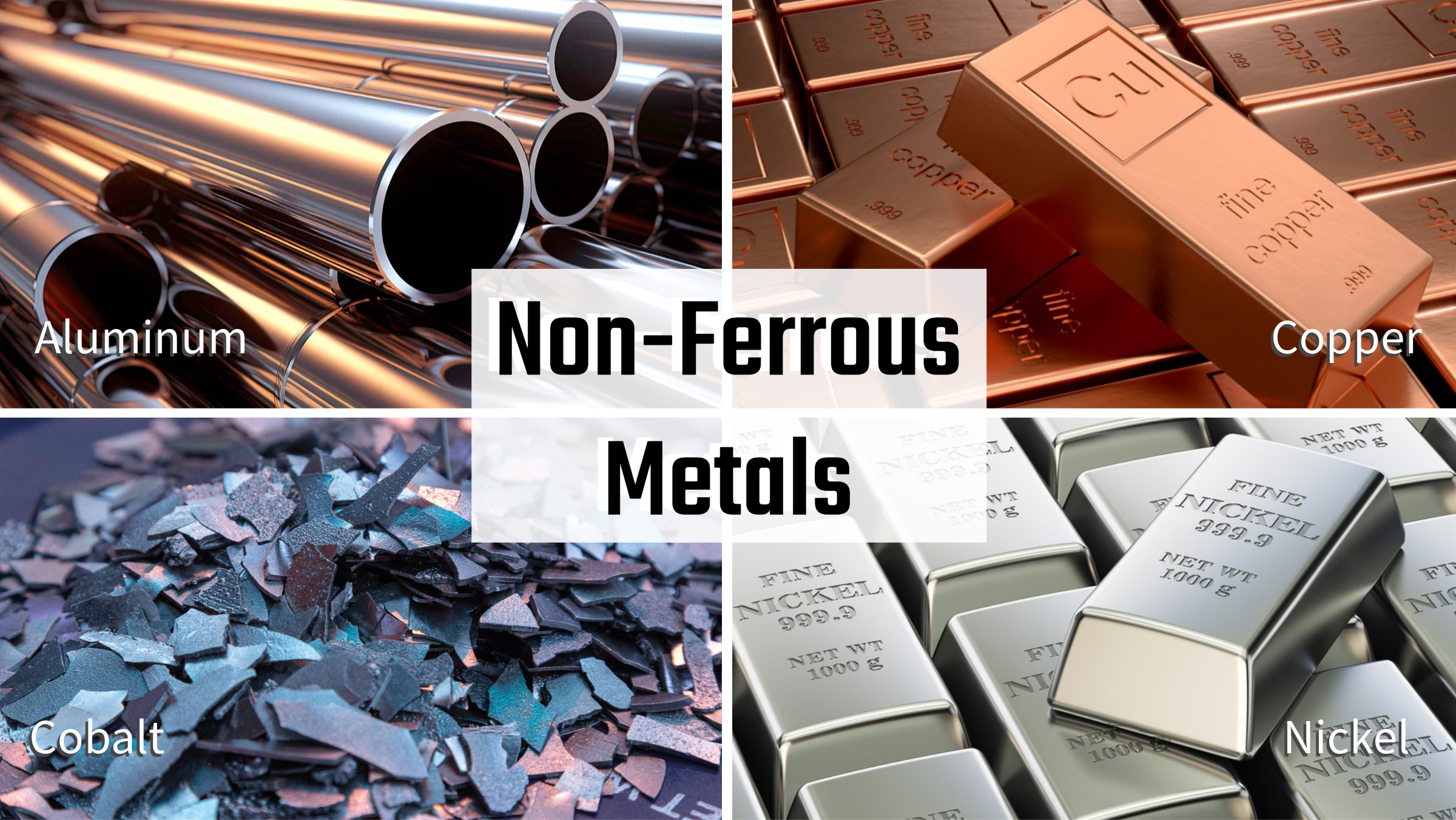 Non-ferrous metals aluminium zinc copper