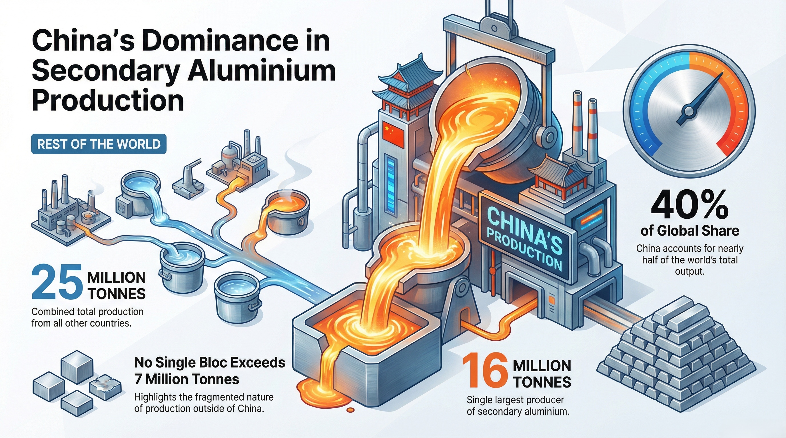 China's dominance on secondary aluminium