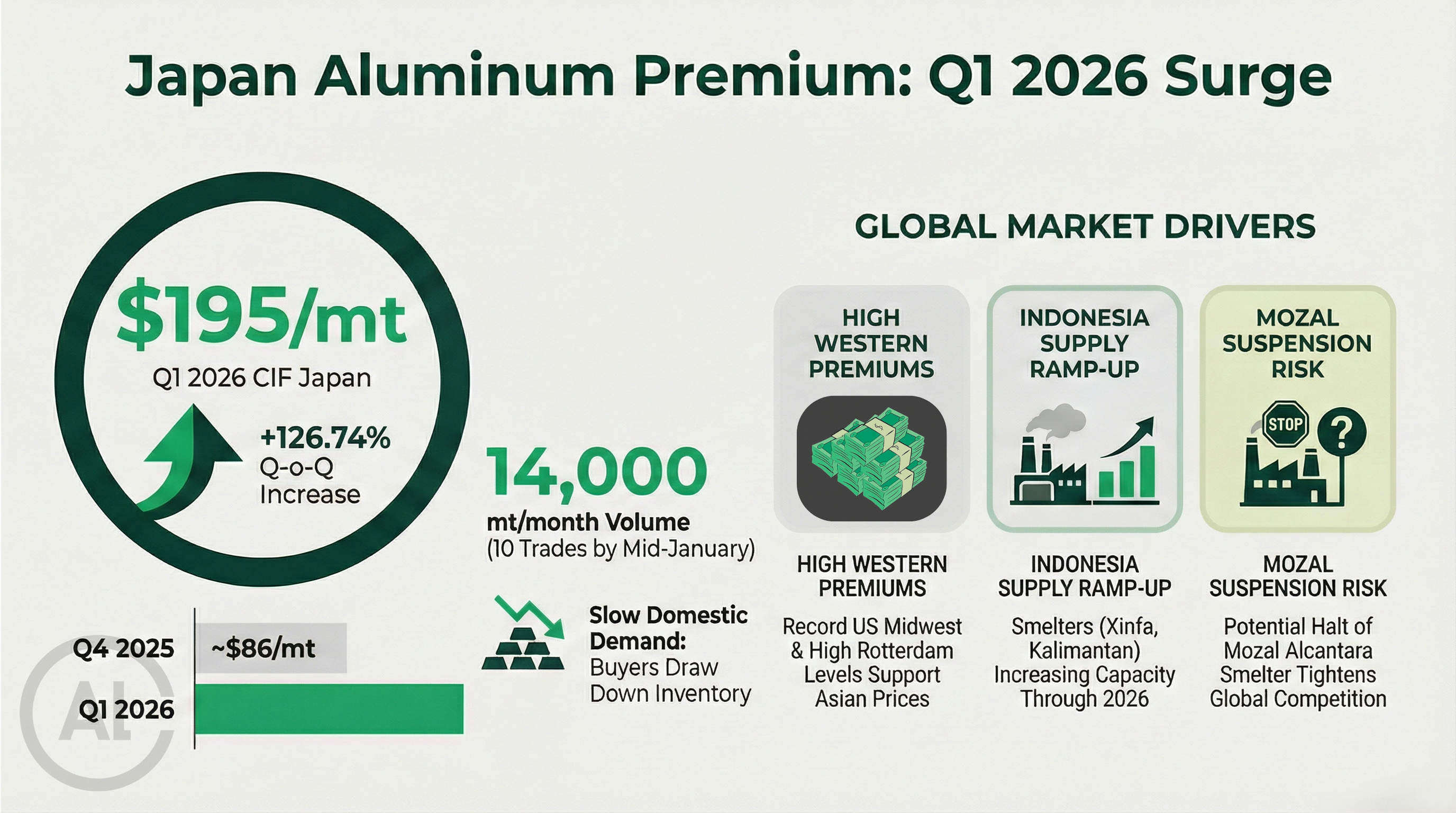 Japan aluminium premium Q1 2026
