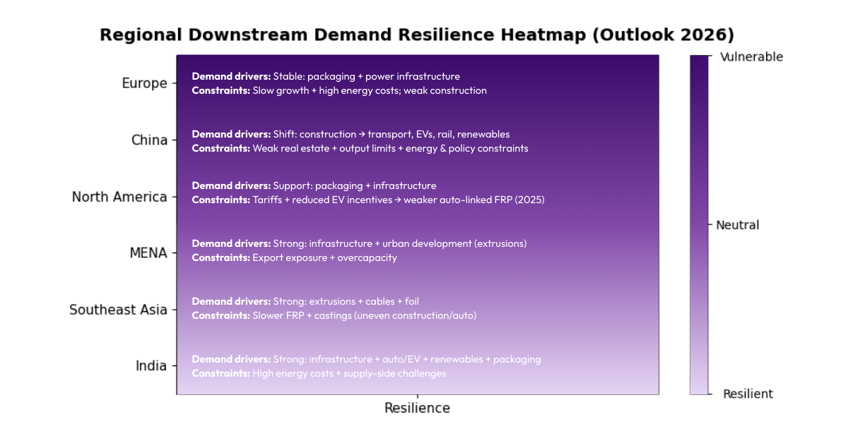 region wise downstream aluminium outlook