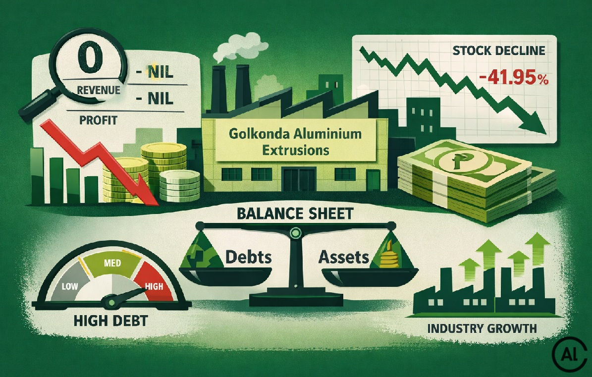 Golkonda Aluminium registra 0,2 m USD di fatturato nel Q2 FY26, ma il bilancio evidenzia rischi di liquidità