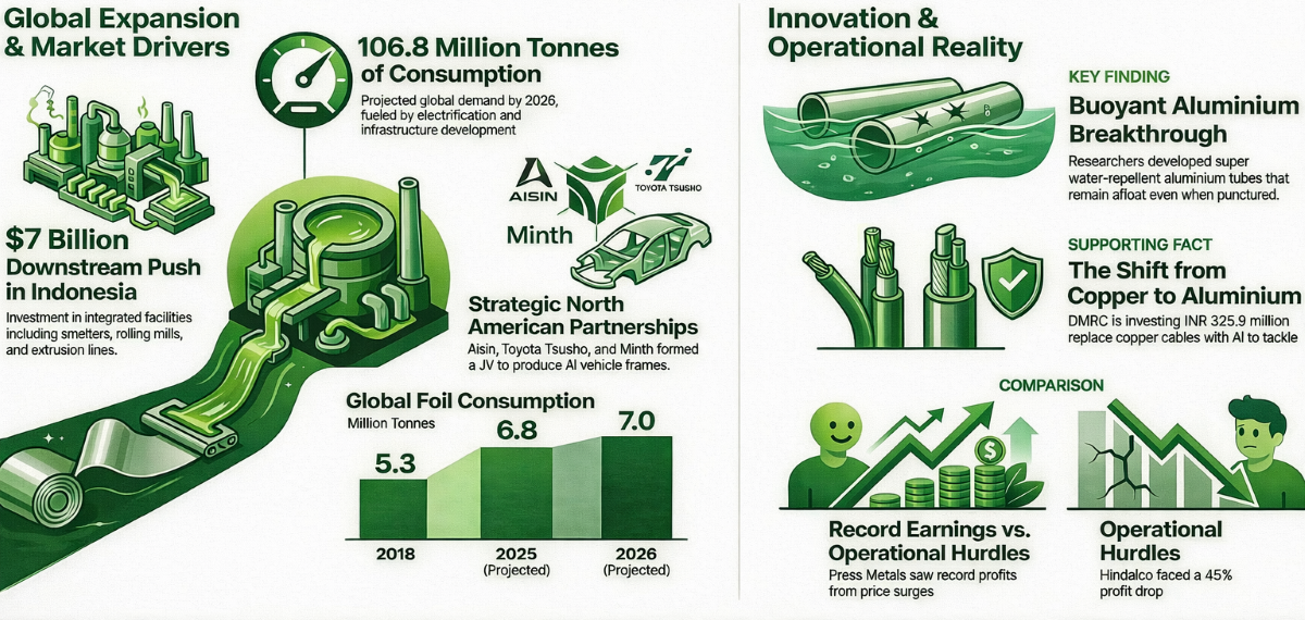 Global downstream aluminium shifts gears amid investments, volatility and record earnings