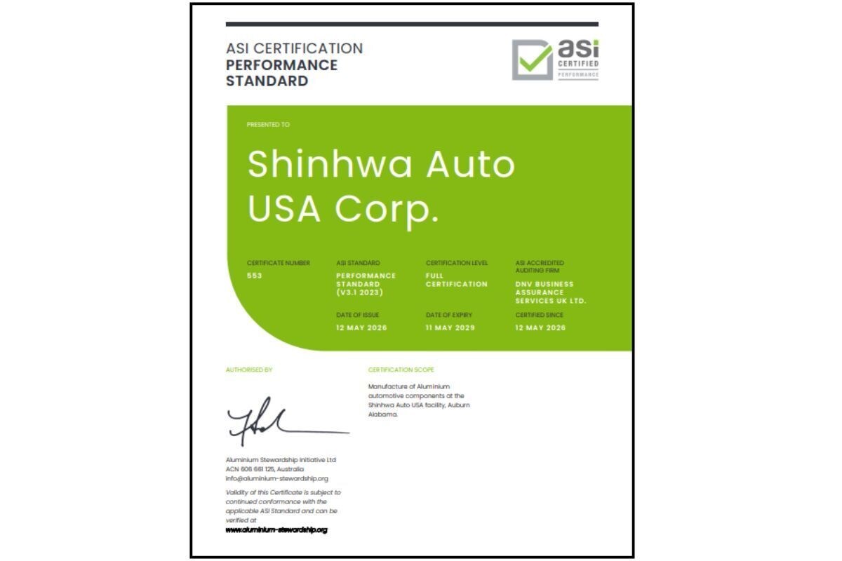 ASI certificate