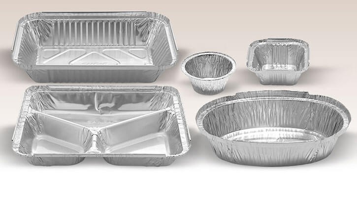 Types of food containers considered in the study. A: Aluminium